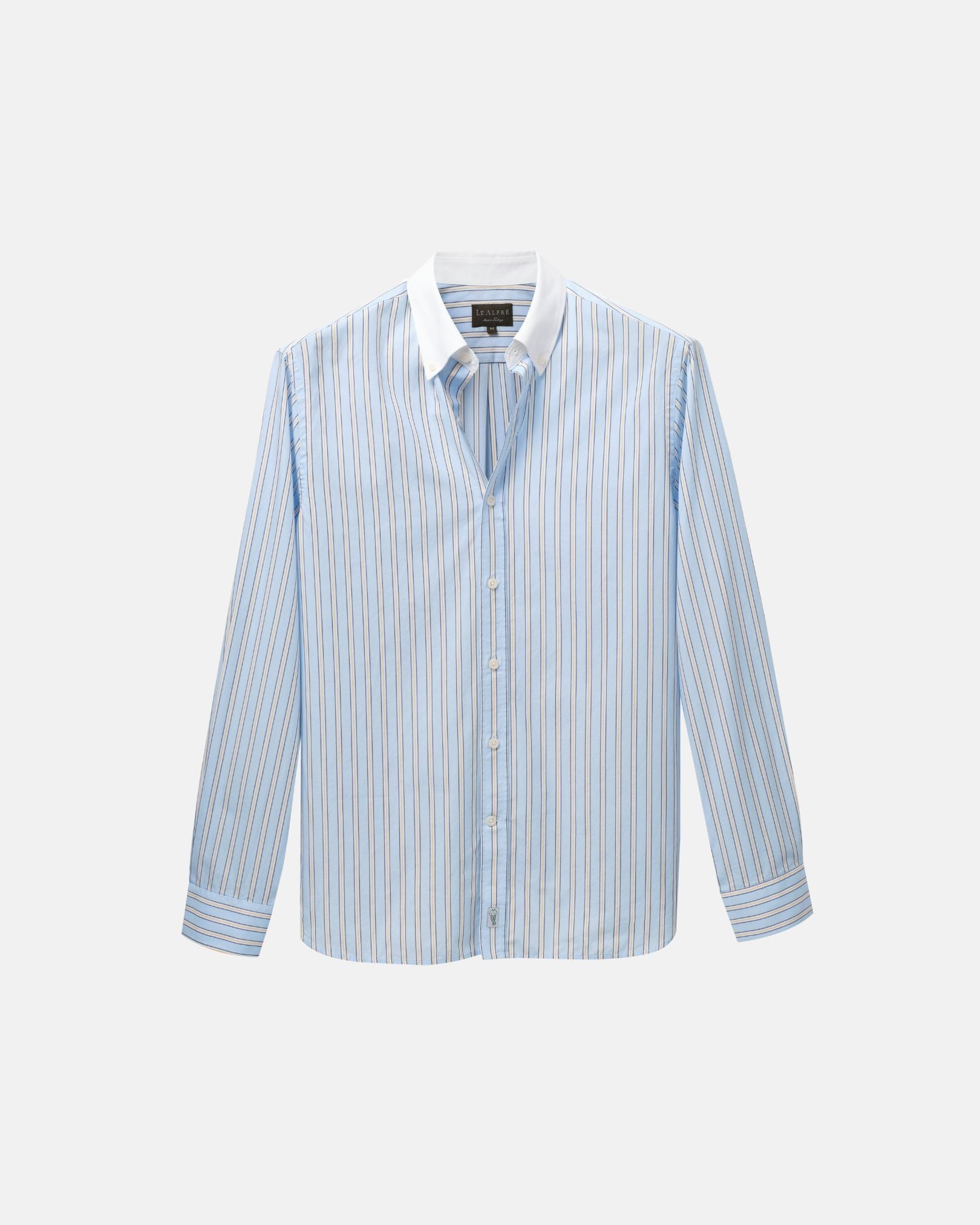 Light Blue Stripe Contrast Collar Shirt (SS26)
