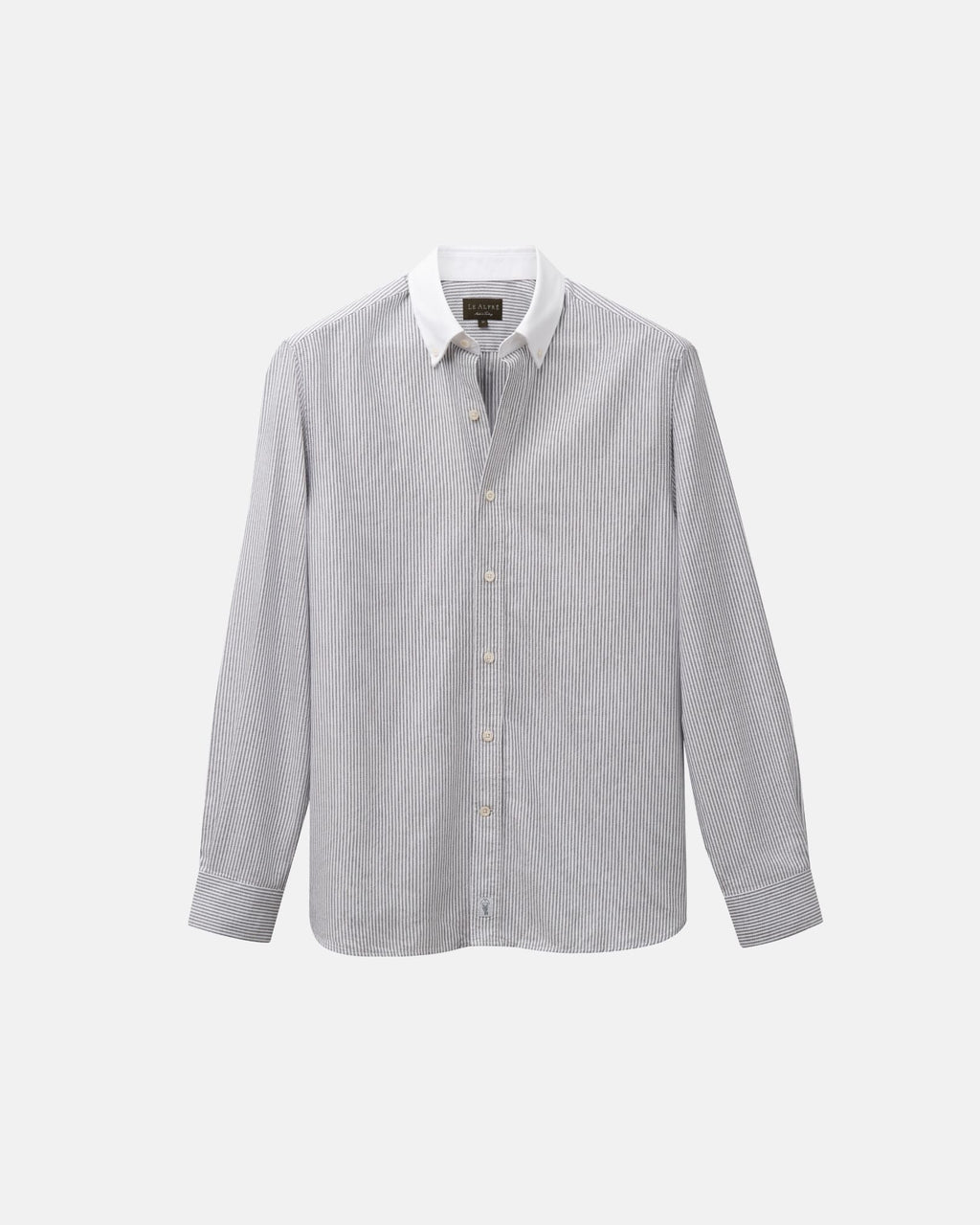 Black Stripe Contrast Collar Oxford Shirt