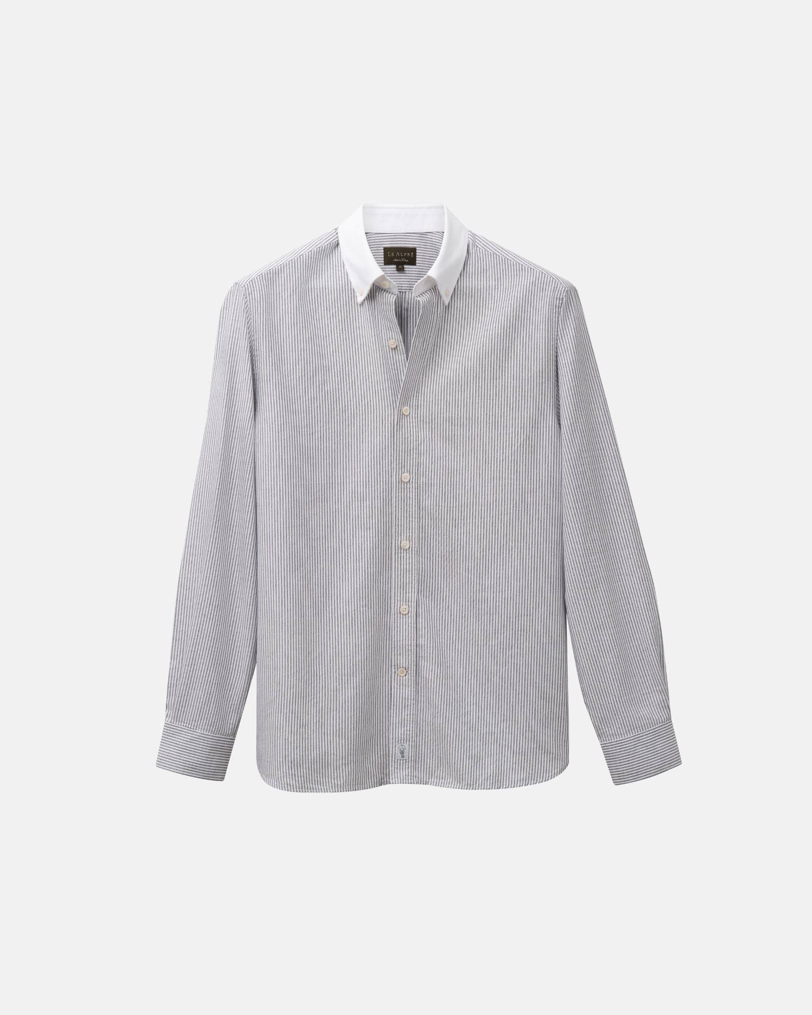 Black Stripe Contrast Collar Oxford Shirt