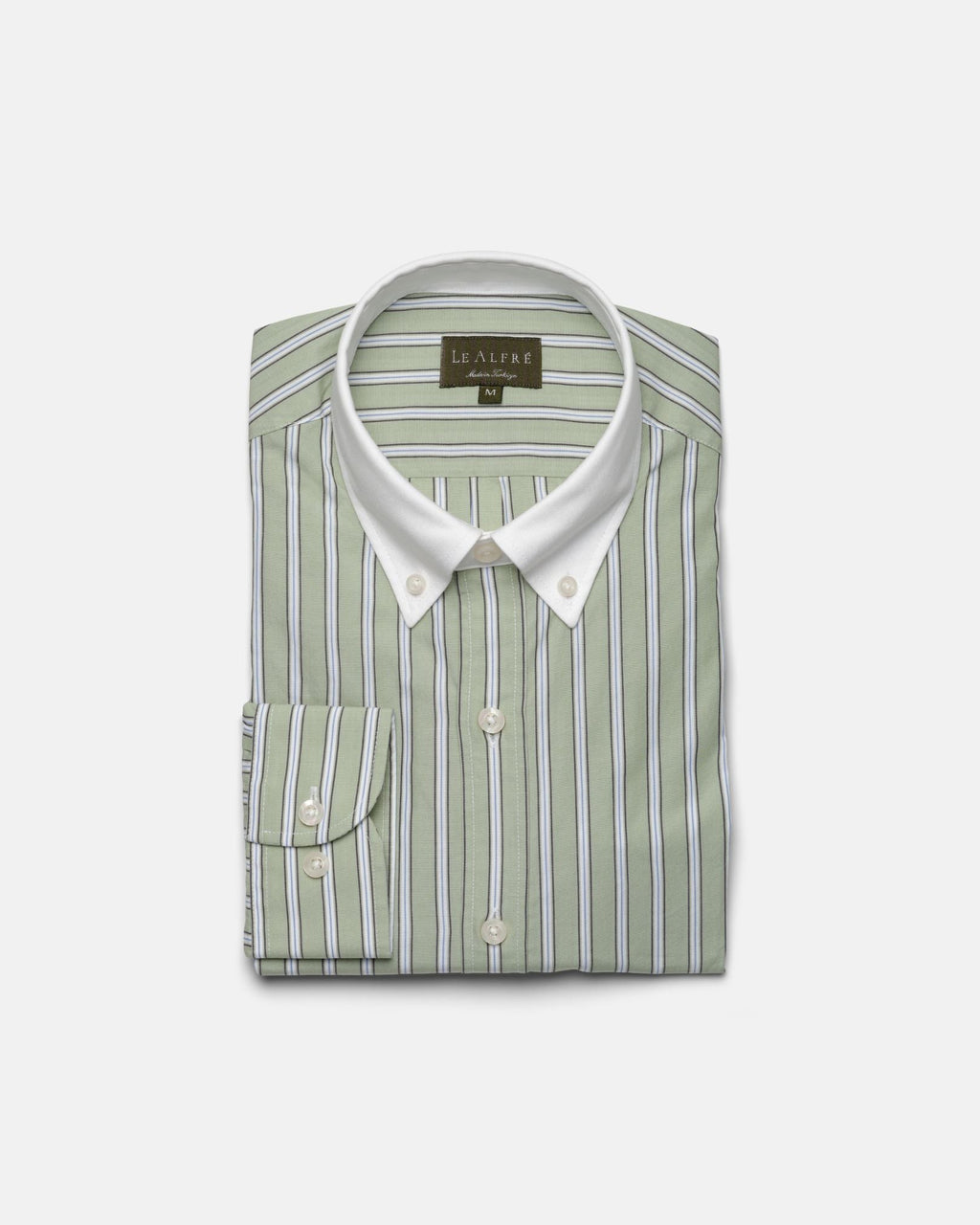 Pistachio Stripe Contrast Collar Shirt (SS26)