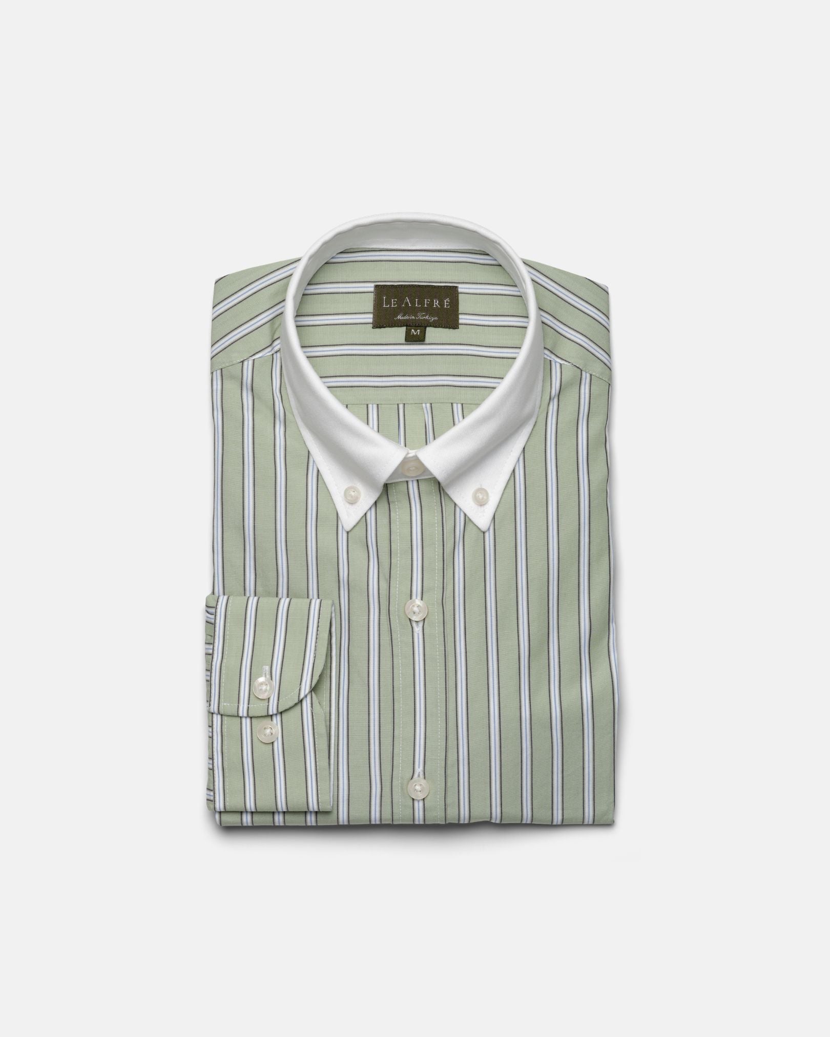 Pistachio Stripe Contrast Collar Shirt (SS26)