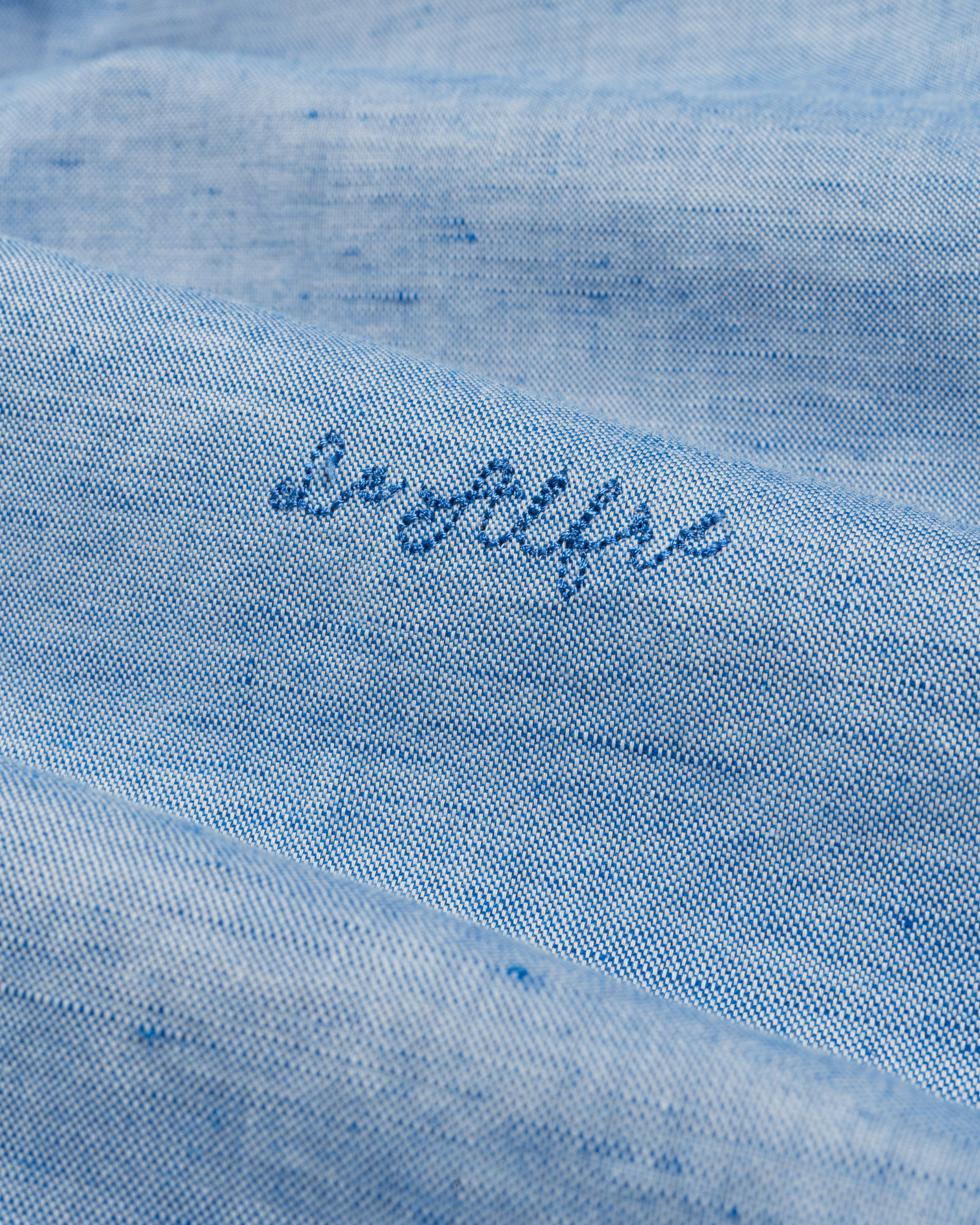 Classic Blue Linen-Blend Shirt