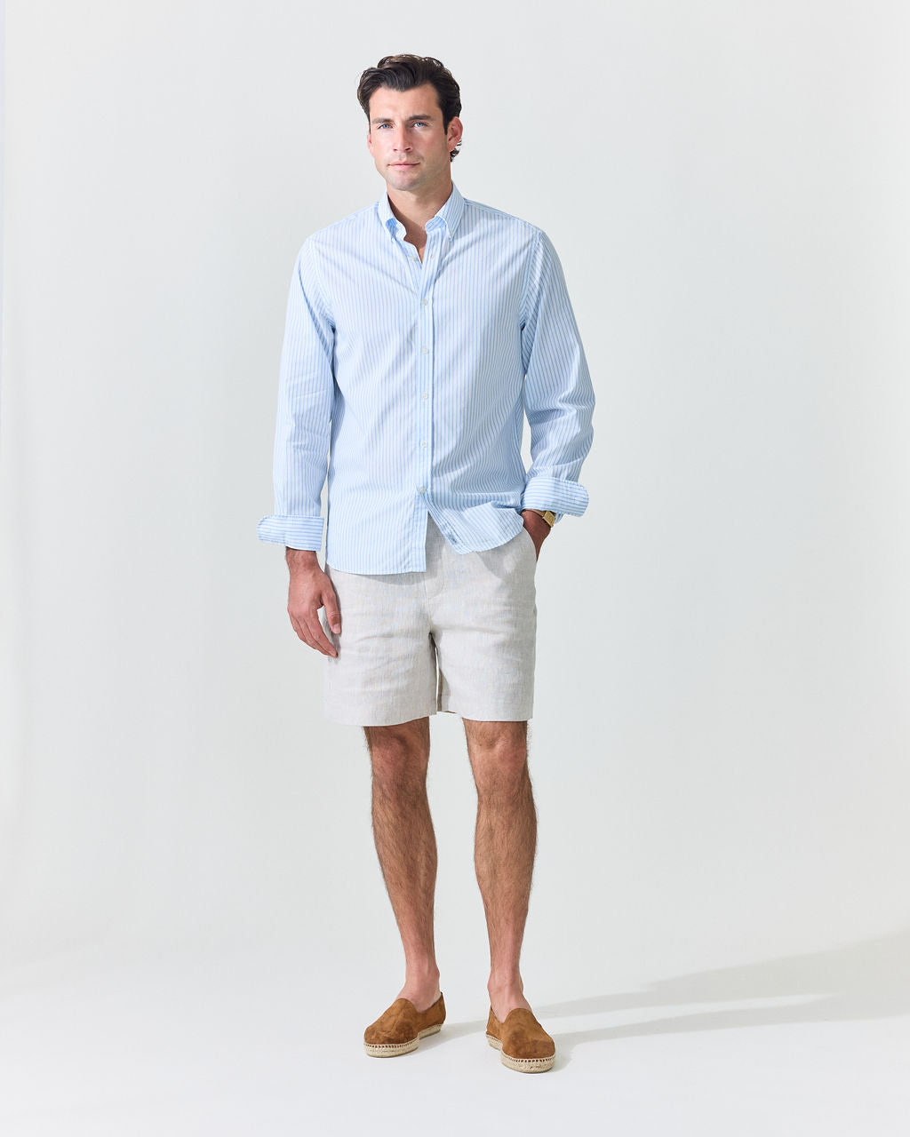 Aqua Thin Stripe Shirt