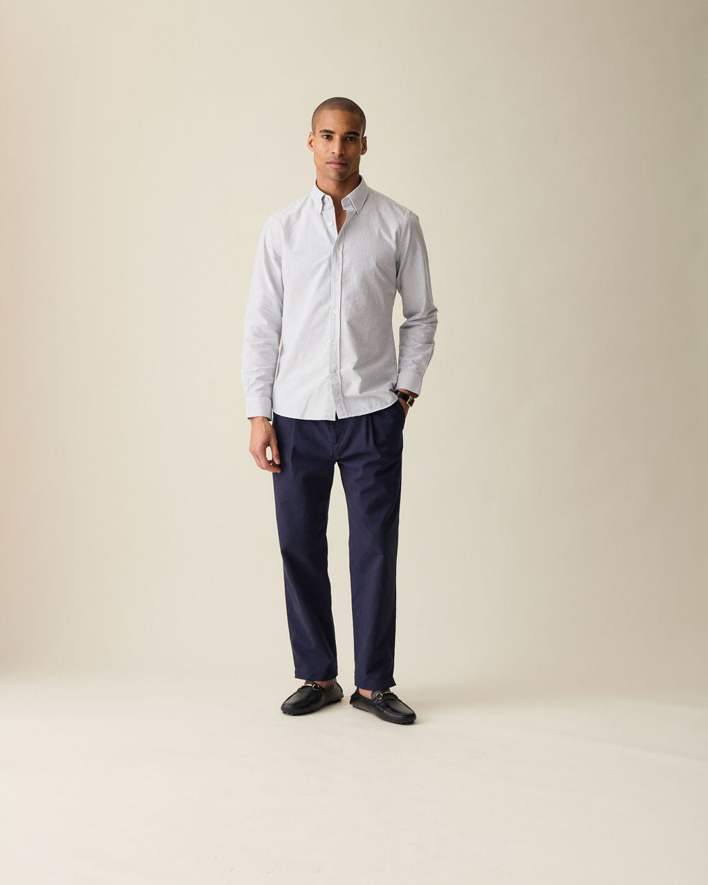 'Le Stripe' Black Oxford Shirt