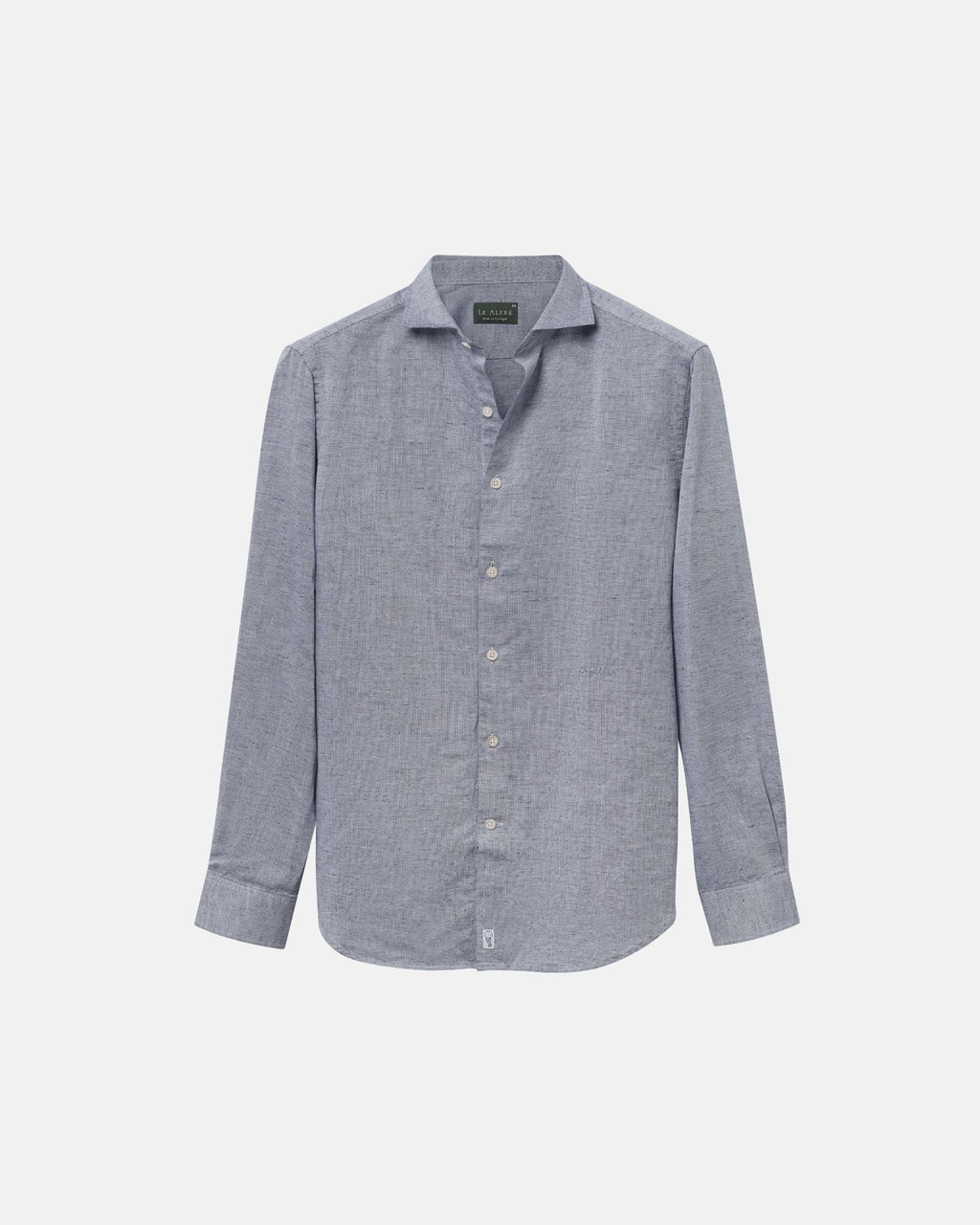 Classic Asphalt Black Linen-Blend Shirt