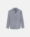Classic Asphalt Black Linen-Blend Shirt