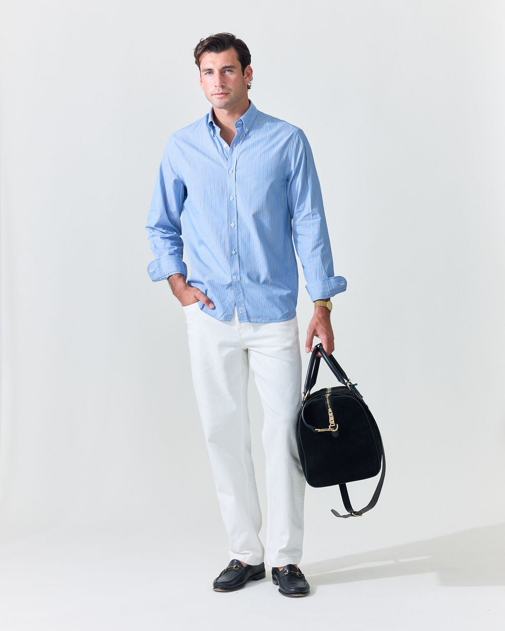 Cerulean Blue Stripe Shirt
