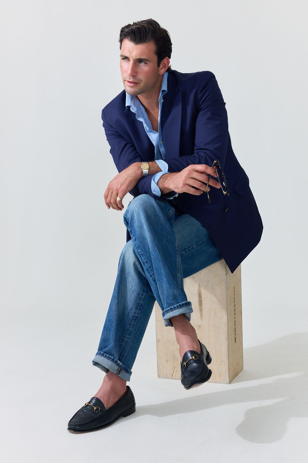 Cerulean Blue Stripe Shirt
